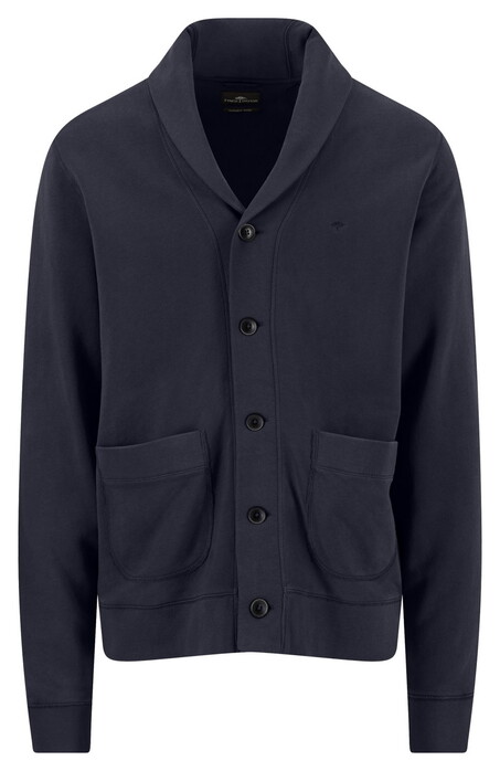 Fynch-Hatton Sweat Jacket Garment Dyed Vest Navy