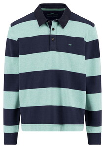 Fynch-Hatton Sweat Rugby Striped Polo Collar Trui Fern