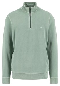 Fynch-Hatton Sweat Troyer Zip Garment Dyed Trui Fern