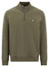 Fynch-Hatton Sweat Troyer Zip Trui Donker Khaki