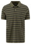 Fynch-Hatton Textured Striped Cotton Polo Donker Khaki