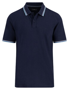Fynch-Hatton Tipping Details Short Sleeve Piqué Polo Navy