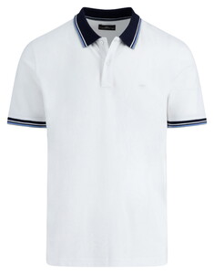 Fynch-Hatton Tipping Details Short Sleeve Piqué Polo Wit