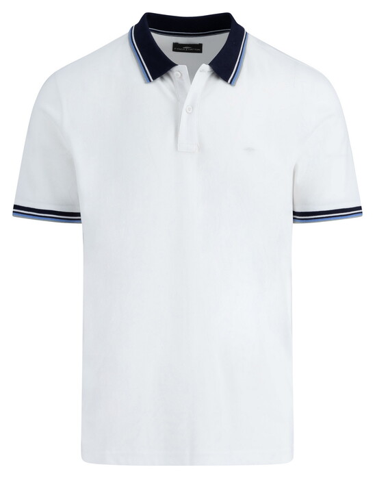 Fynch-Hatton Tipping Details Short Sleeve Piqué Polo Wit