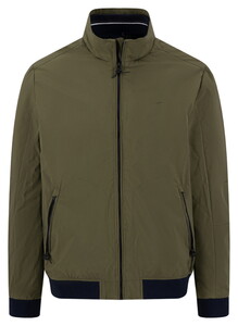 Fynch-Hatton Transeasonal Solid Color High Zip Blouson Donker Khaki