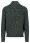 Fynch-Hatton Troyer Button Allover Texture Trui Dark Ivy