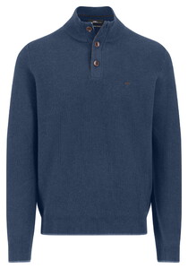 Fynch-Hatton Troyer Button Allover Texture Trui Night