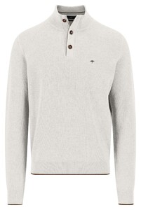 Fynch-Hatton Troyer Button Allover Texture Trui Winter White