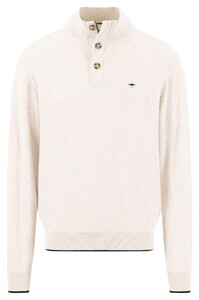 Fynch-Hatton Troyer Button Subtle Tipping Superfine Cotton Pullover New Off White