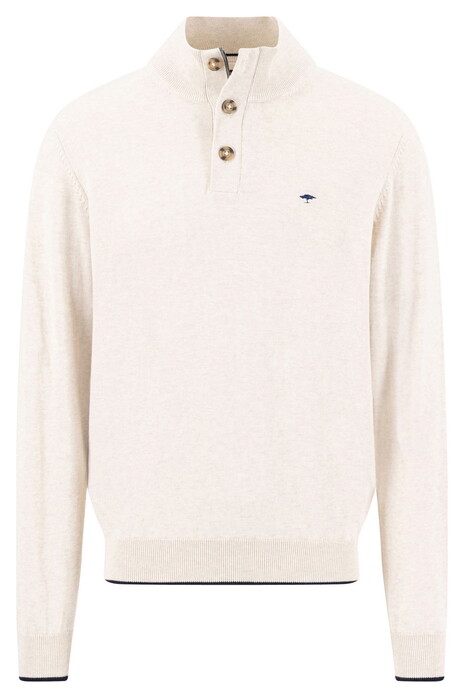 Fynch-Hatton Troyer Button Subtle Tipping Superfine Cotton Trui New Off White