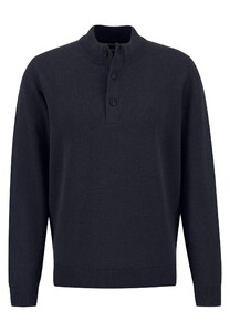 Fynch-Hatton Troyer Buttons Cotton Wool Trui Navy