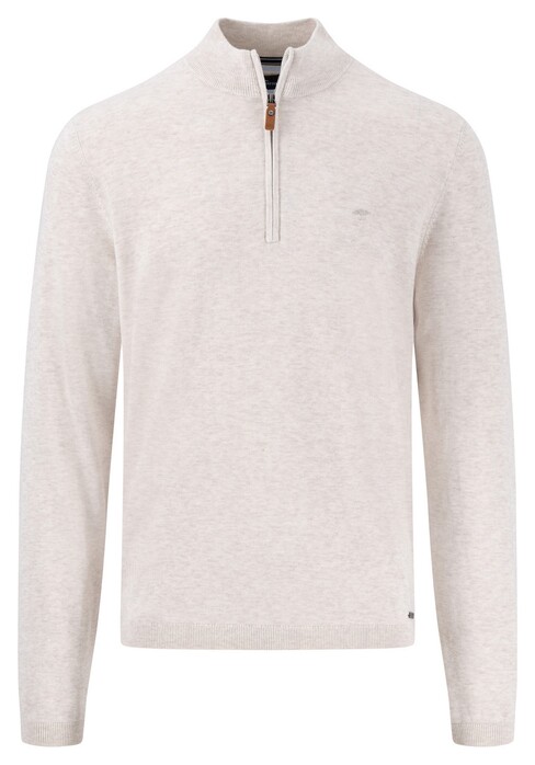 Fynch-Hatton Troyer Zip Air Cotton Trui New Off White