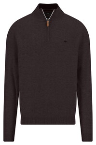 Fynch-Hatton Troyer-Zip Air Cotton Trui Soil