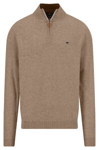 Fynch-Hatton Troyer-Zip Air Cotton Trui Taupe