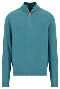 Fynch-Hatton Troyer-Zip Air Cotton Trui Teal