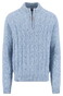 Fynch-Hatton Troyer Zip Cable Knit Donegal Pullover Crystal Blue