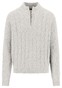 Fynch-Hatton Troyer Zip Cable Knit Donegal Pullover Winter White