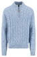 Fynch-Hatton Troyer Zip Cable Knit Donegal Trui Crystal Blue