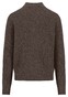 Fynch-Hatton Troyer Zip Cable Knit Donegal Trui Dark Chocolate
