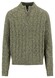 Fynch-Hatton Troyer Zip Cable Knit Donegal Trui Dark Ivy