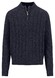 Fynch-Hatton Troyer Zip Cable Knit Donegal Trui Navy