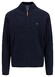 Fynch-Hatton Troyer Zip Cotton Cable Knit Trui Navy