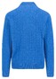 Fynch-Hatton Troyer Zip Cotton Cable Knit Trui Strong Blue