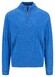 Fynch-Hatton Troyer Zip Cotton Cable Knit Trui Strong Blue
