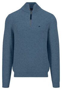 Fynch-Hatton Troyer Zip Donegal Pullover Cloud Blue