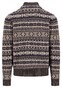 Fynch-Hatton Troyer Zip Fantasy Jacquard Lamswol Trui Dark Chocolate