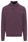 Fynch-Hatton Troyer Zip Faux-Uni Fine Texture Trui Aubergine