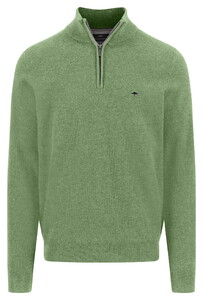 Fynch-Hatton Troyer Zip Faux-Uni Fine Texture Trui Avocado