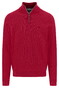 Fynch-Hatton Troyer Zip Faux-Uni Fine Texture Trui Cranberry Red