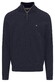 Fynch-Hatton Troyer Zip Faux-Uni Fine Texture Trui Navy