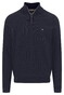 Fynch-Hatton Troyer Zip Faux-Uni Fine Texture Trui Navy