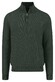 Fynch-Hatton Troyer Zip Fine Allover Texture Pullover Dark Ivy