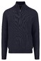 Fynch-Hatton Troyer Zip Fine Allover Texture Pullover Navy