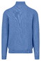 Fynch-Hatton Troyer Zip Fine Allover Texture Trui Crystal Blue