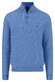Fynch-Hatton Troyer Zip Fine Allover Texture Trui Crystal Blue