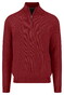 Fynch-Hatton Troyer Zip Fine Allover Texture Trui Garnet Red