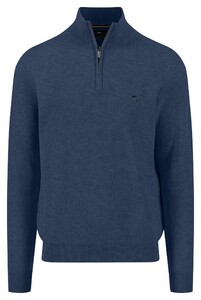 Fynch-Hatton Troyer Zip Fine Allover Texture Trui Night