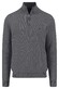 Fynch-Hatton Troyer Zip Fine Allover Texture Trui Steel