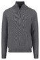 Fynch-Hatton Troyer Zip Fine Allover Texture Trui Steel