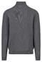 Fynch-Hatton Troyer Zip Fine Allover Texture Trui Steel