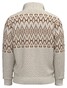 Fynch-Hatton Troyer Zip Lambswool Modern Pattern Trui Winter White-Brown
