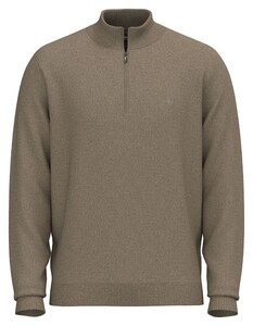 Fynch-Hatton Troyer Zip Lambswool Pullover Taupe