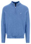 Fynch-Hatton Troyer Zip Lambswool Trui Crystal Blue