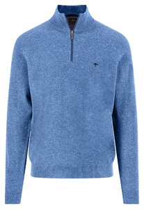 Fynch-Hatton Troyer Zip Lambswool Trui Crystal Blue