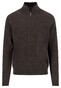 Fynch-Hatton Troyer Zip Lambswool Trui Dark Chocolate