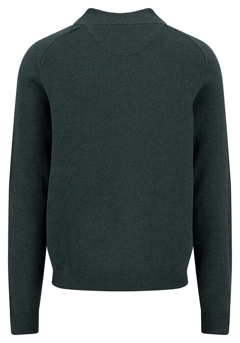 Fynch-Hatton Troyer Zip Lambswool Trui Dark Ivy